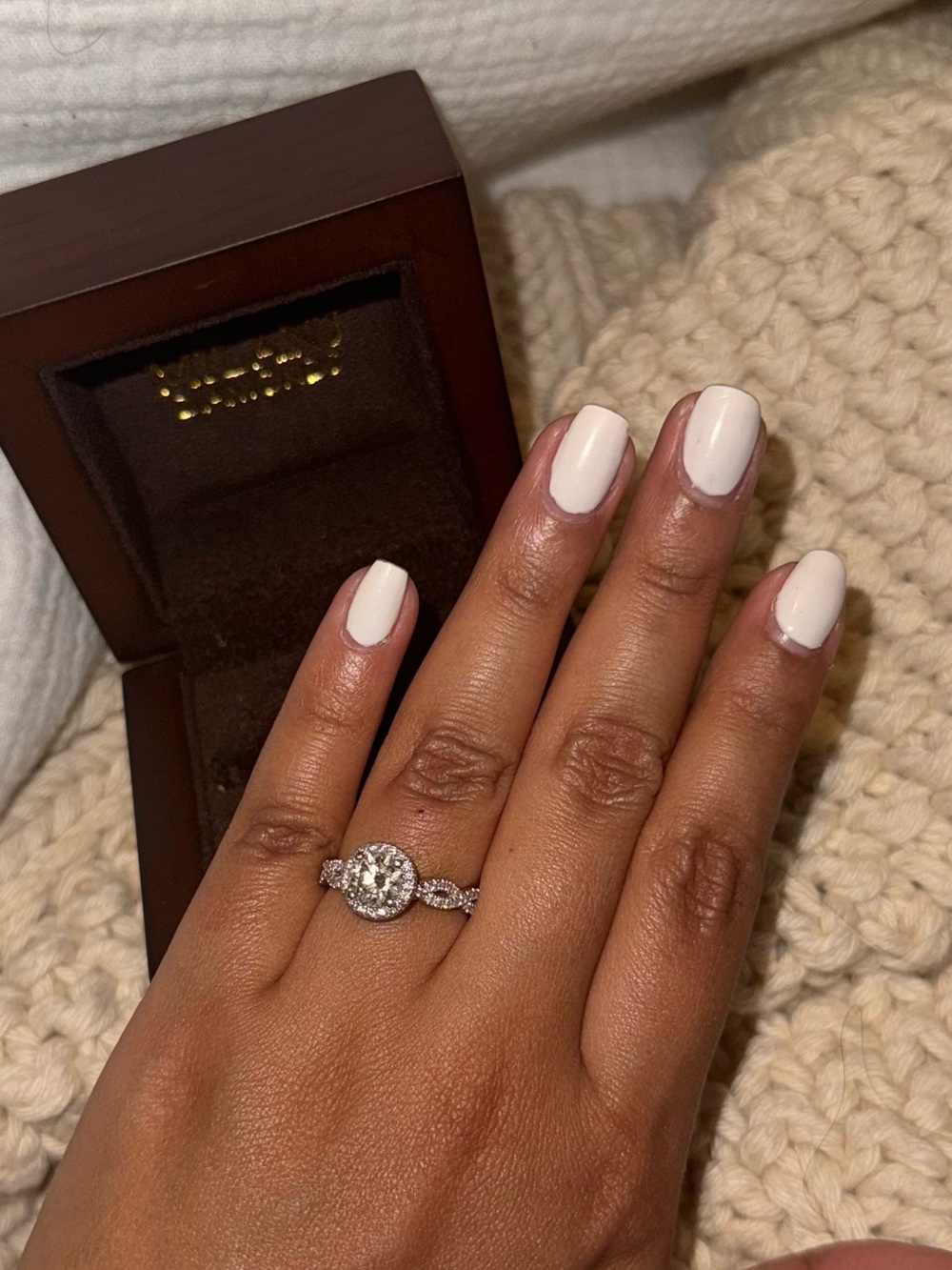 Natural diamond engagement ring